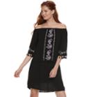 Juniors' Love, Fire Embroidered Off-the-shoulder Shift Dress, Teens, Size: Large, Oxford
