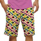 Men's Loudmouth Block Party Golf Shorts, Size: 34, Brt Green