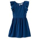 Disney D-signed Beauty And The Beast Girls 7-16 Denim Flutter Sleeve Dress, Girl's, Size: Medium, Med Blue