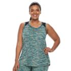 Plus Size Tek Gear&reg; Performance Tank, Women's, Size: 4xl, Turquoise/blue (turq/aqua)