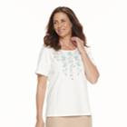 Women's Alfred Dunner Studio Embroidered Floral Top, Size: Medium, Trellis