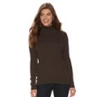 Petite Croft & Barrow&reg; Ribbed Turtleneck Sweater, Women's, Size: Xs Petite, Black