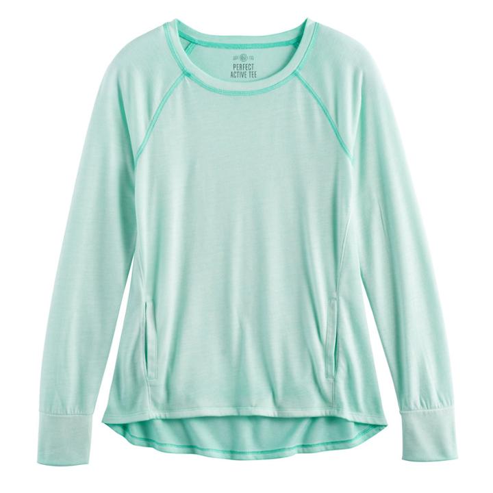 Girls 7-16 & Plus Size So&reg; Performance Crew Tee, Size: 16 1/2, Green