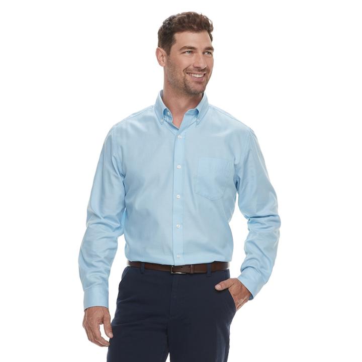 Men's Croft & Barrow&reg; Classic-fit Easy-care Button-down Shirt, Size: Large, Light Blue