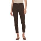 Utopia By Hue Suede Skimmer Leggings, Women's, Size: Large, Med Brown