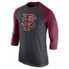 Men's Nike Florida State Seminoles Tri-blend Raglan Tee, Size: Large, Black