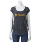 Women's Rock & Republic® Metallica Acid Wash Tee, Size: Small, Black