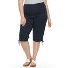 Croft & Barrow, Plus Size &reg; Lace-up Skimmer Capris, Women's, Size: Regular, Blue