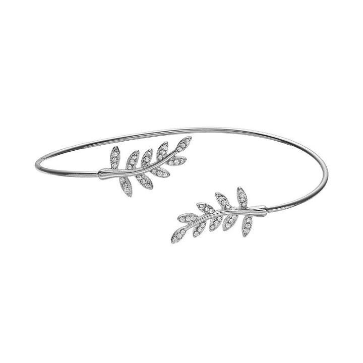 Lc Lauren Conrad Pave Leaf Cuff Bracelet, Women's, Silver