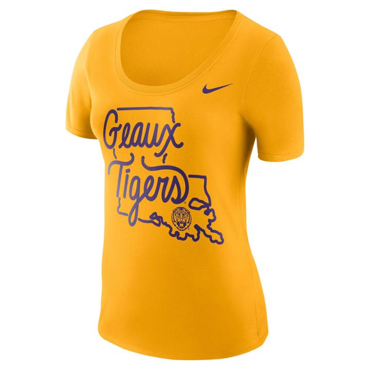 Women's Nike Lsu Tigers Local Elements Tee, Size: Xxl, Gold