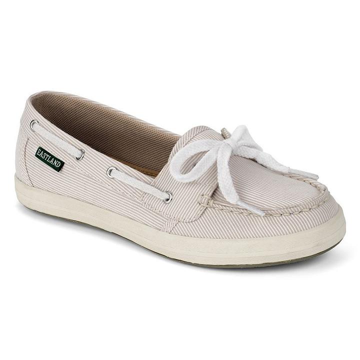 Eastland Skip Women's Canvas Boat Shoes, Size: Medium (7), Lt Beige