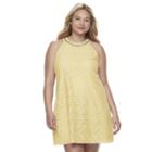 Juniors' Plus Size Candie's&reg; Embellished Halter Shift Dress, Girl's, Size: 3xl, Yellow