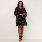 Plus Size Lc Lauren Conrad Bell Sleeve Dress, Women's, Size: 1xl, Black