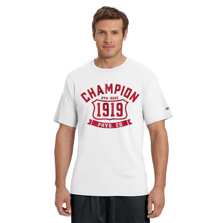 Men's Champion Logo Tee, Size: Large, White