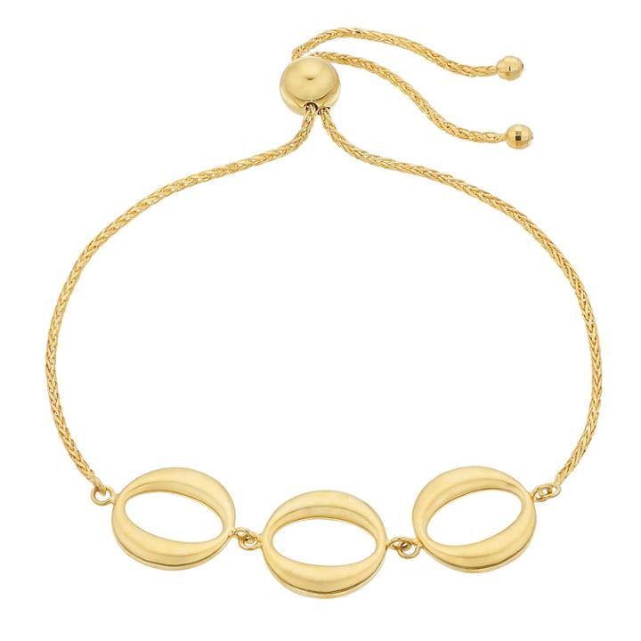 14k Gold Circle Link Bolo Bracelet, Women's