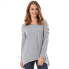 Women's Apt. 9&reg; Cage Sleeve Tee, Size: Small, Light Grey