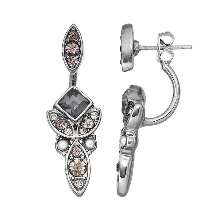 Simply Vera Vera Wang Marquise Nickel Free Front Back Earrings, Women's, Grey Other
