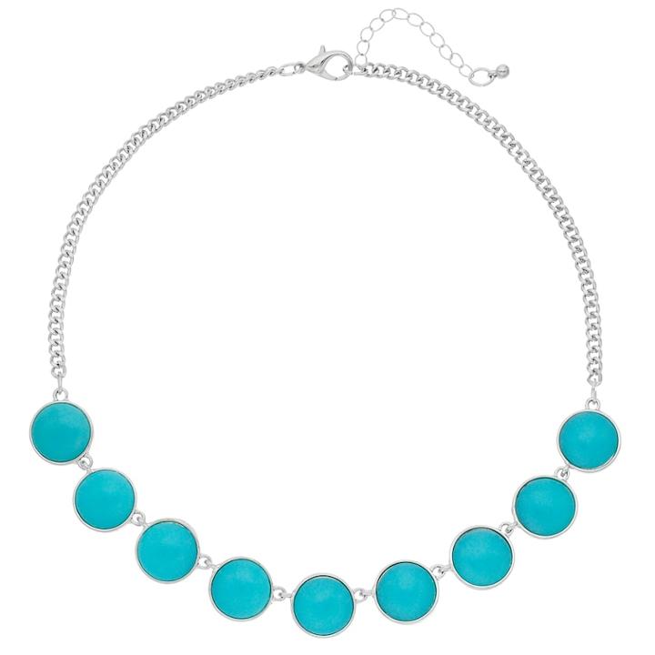 Aqua Cabochon Necklace, Women's, Turq/aqua