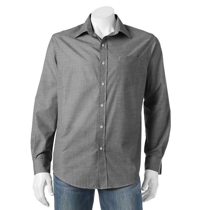 Big & Tall Croft & Barrow Classic-fit Solid Easy-care Button-down Shirt, Men's, Size: 2xb, Grey
