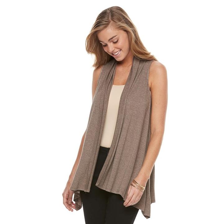 Women's Apt. 9&reg; Flyaway Vest, Size: Xxl, Dark Beige