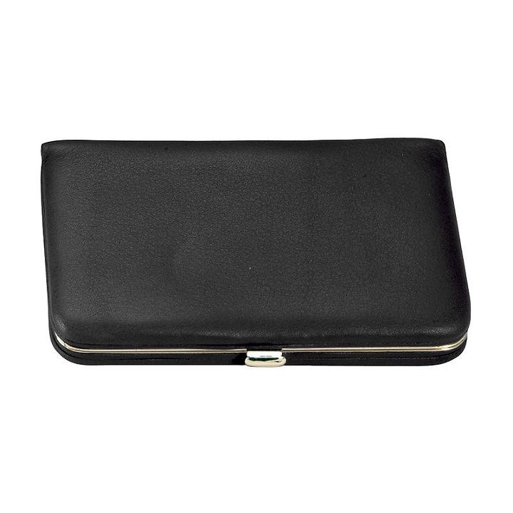 Royce Leather Framed Business Card Case, Adult Unisex, Black