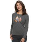 Women's Croft & Barrow&reg; Fall Graphic Tee, Size: Large, Dark Grey