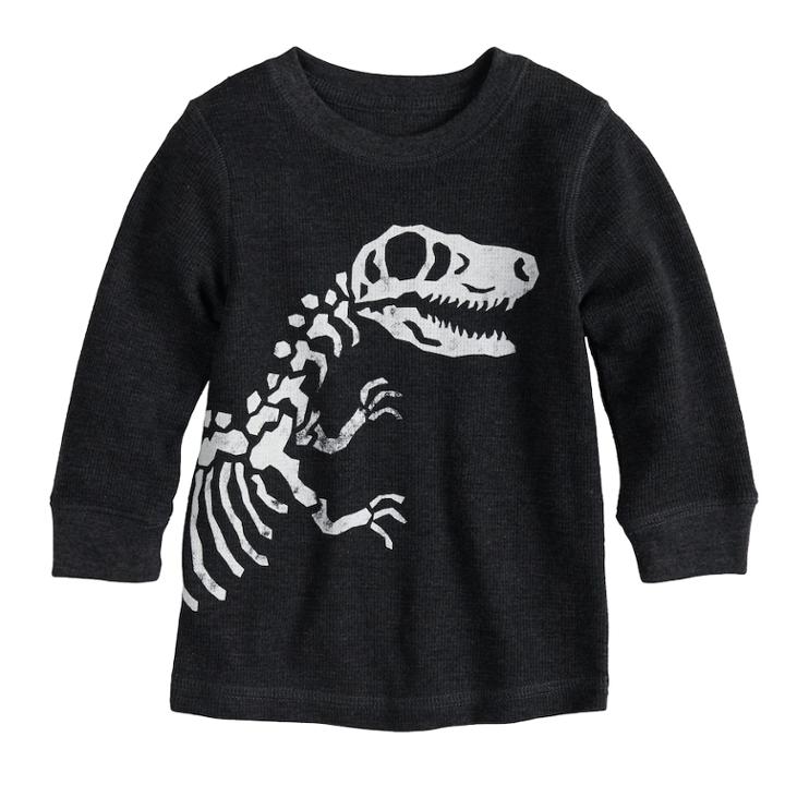 Toddler Boy Jumping Beans&reg; Thermal Graphic Tee, Size: 12 Months, Black