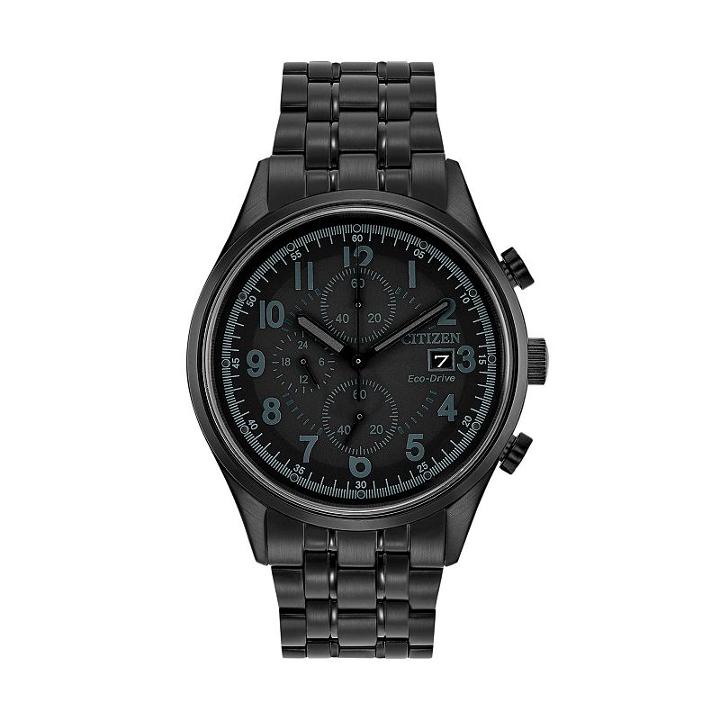 Citizen Eco-drive Men's Chandler Ion-plated Stainless Steel Chronograph Watch - Ca0625-55e, Black