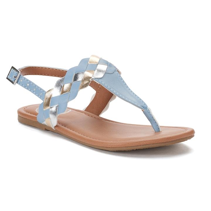 So&reg; Multi Braid Girls' Sandals, Size: 1, Blue (navy)