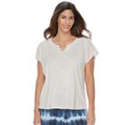 Plus Size Sonoma Goods For Life&trade; Mix & Match Pajamas: Notch Neck Tee, Women's, Size: 1xl, Lt Beige