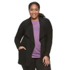 Plus Size Tek Gear&reg; Drop-shoulder Cardigan, Women's, Size: 1xl, Black