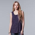 Women's Simply Vera Vera Wang Floral Jaquard Tank, Size: Xl, Purple