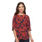 Women's Croft & Barrow&reg; Crepe Print Top, Size: Large, Brt Red