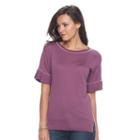 Women's Apt. 9&reg; Flutter Sleeve Sweater, Size: Small, Med Purple