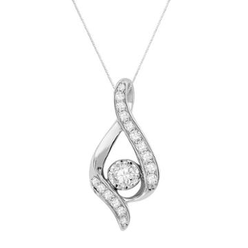 Sirena Collection 14k White Gold 3/8-ct. T.w. Round-cut Diamond Teardrop Pendant, Women's