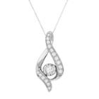 Sirena Collection 14k White Gold 3/8-ct. T.w. Round-cut Diamond Teardrop Pendant, Women's