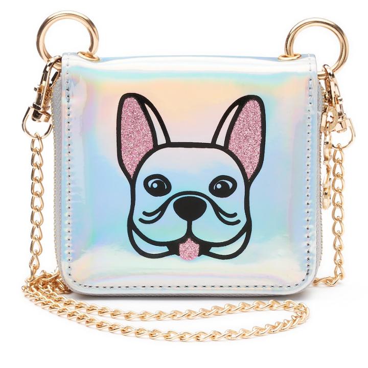 Glitter Animal Mini Crossbody Wallet, Women's, Silver