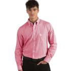 Men's Antigua Oklahoma Sooners Box Plaid Pattern Button-down Shirt, Size: Large, Red