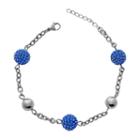 Stainless Steel Crystal Bracelet, Women's, Size: 7.25, Blue