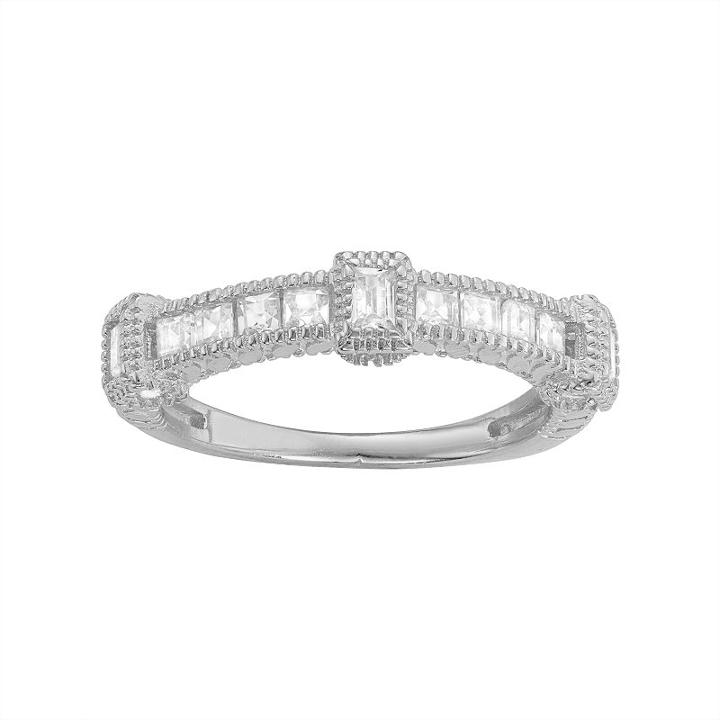 Sterling Silver Cubic Zirconia Ring, Women's, Size: 11, White