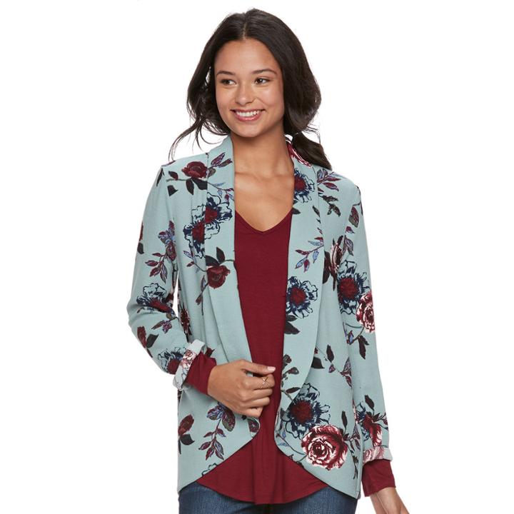 Juniors' About A Girl Oversized Boyfriend Blazer, Size: Xl, Lt Green