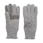 Women's Isotoner Cable-knit Tech Gloves, Dark Grey