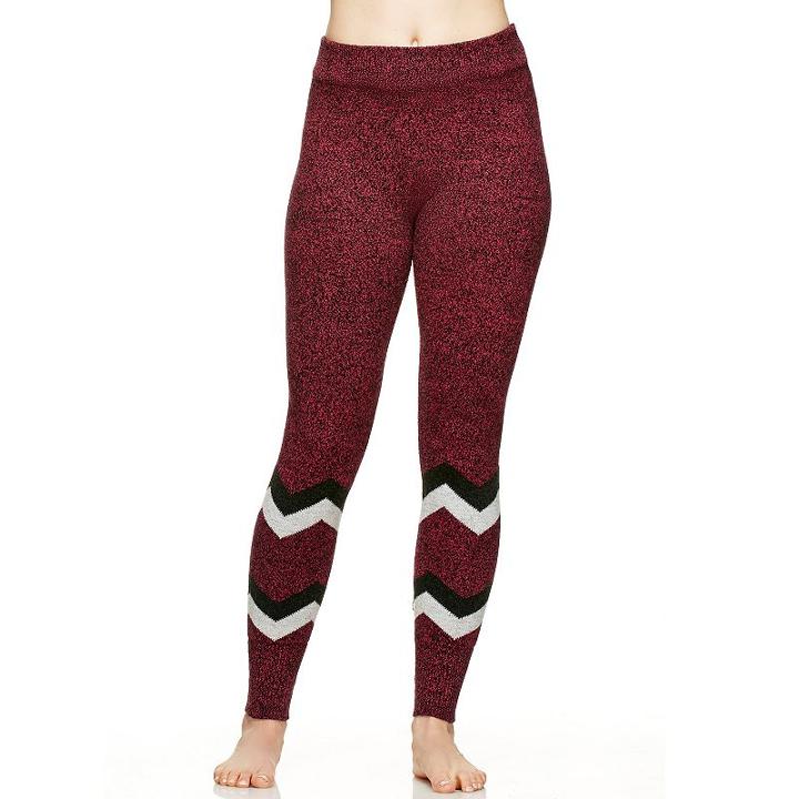 Women's Hottotties Wool Blend Sweater Leggings, Size: Large, Red