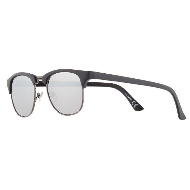 Men's Clubmaster Semirimless Sunglasses, Black