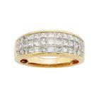 14k Gold Igl Certified 1 1/2 Carat T.w. Diamond Multirow Wedding Ring, Women's, Size: 6.50, Yellow