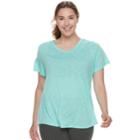 Plus Size Tek Gear&reg; Dry Tek Graphic V-neck Tee, Women's, Size: 2xl, Turquoise/blue (turq/aqua)