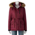 Juniors' Sebby Hooded Faux-fur Parka Puffer Jacket, Girl's, Size: Medium, Red