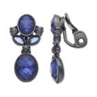 Napier Stone Cluster Double Drop Clip-on Earrings, Women's, Purple