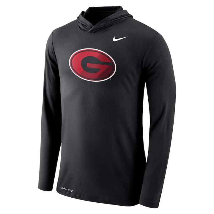 Men's Nike Georgia Bulldogs Dri-fit Hooded Tee, Size: Medium, Black