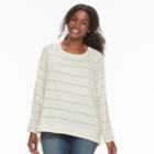 Plus Size Sonoma Goods For Life&trade; Scoopneck Top, Women's, Size: 2xl, White